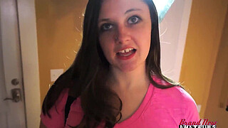 Busty Brunette Amateur Sarah James Sloppy Deepthroat Hardcore Pound!