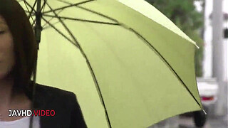 Makoto Kasais intense JAV performance fucking two guys passionately in hot threesome session