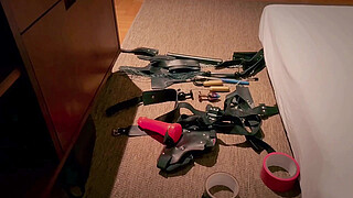 My friend and I went to a surprise party and ended up being used by an evil Domme. COMPLETE SHEER/RED