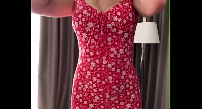 My stepsister with big tits wore a beautiful dress