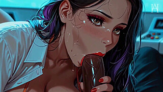 ATKINS ANIME HEAVEN - Arcade Attraction: Gorgeous MILF Sucks Massive Black Cock in the Game Room - [AI]