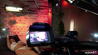 Curvy Swiss Latina Girlwith Big Tits and Butt talk to POV Blowjob and cum in mouth at Model Job