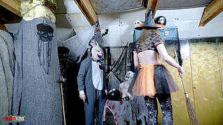 Halloween Frenzy: Terry in Freaky Rabbit Costume Fucks Hard Belgian Witch Alice Maze