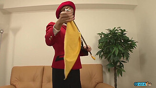 This cute Japanese girl finally gets a chance to play with her pussy all alone.