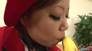 This cute Japanese girl finally gets a chance to play with her pussy all alone.