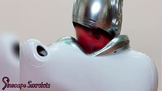 Fembot Blowjob Close-Up: Robotic Lips Sucking Robotic Cock