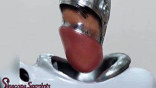 Fembot Blowjob Close-Up: Robotic Lips Sucking Robotic Cock