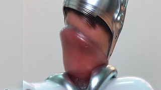 Fembot Blowjob Close-Up: Robotic Lips Sucking Robotic Cock