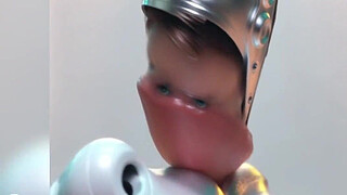 Fembot Blowjob Close-Up: Robotic Lips Sucking Robotic Cock