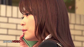 Office Lady Shiona Suzumori gives intense blowjob before Creampie climax JAV MILF