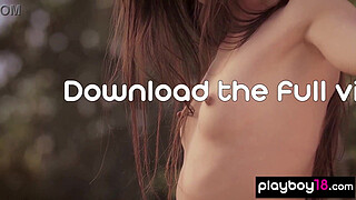 The queen of seduction Demi Fray strips outdoor and shows her juicy pussy