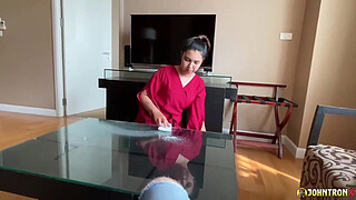 JohnTronX - Nasty Asian maid-on-call slut enjoys getting her pussy filled with jizz