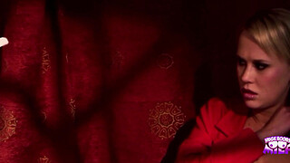 Sexy blonde sucks a big dick and gets fucked in the shadows