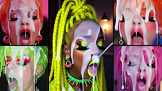 Compilation about blowjob, futanaria, face semen, body semen and high-heels