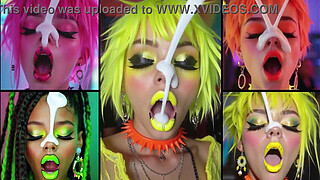 Compilation about blowjob, futanaria, face semen, body semen and high-heels