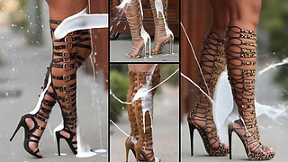 Compilation about blowjob, futanaria, face semen, body semen and high-heels