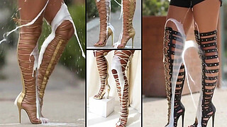 Compilation about blowjob, futanaria, face semen, body semen and high-heels