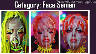 Compilation about blowjob, futanaria, face semen, body semen and high-heels