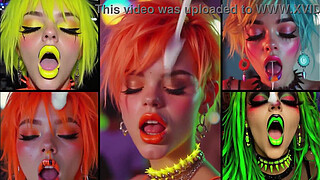 Compilation about blowjob, futanaria, face semen, body semen and high-heels