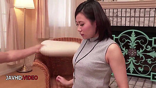 Ameri Koshikawas sultry Asian charm shines she fucks hard post sweet blowjob session