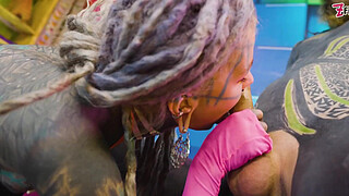 Thick COCK ANAL destroying wild horny HIPPIE whore