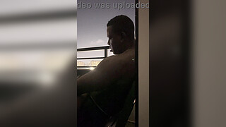 Blowjob on the hotel balcony with my roommate -amateur couple- nysdel