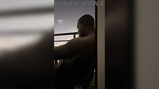 Blowjob on the hotel balcony with my roommate -amateur couple- nysdel