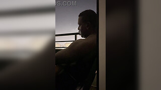 Blowjob on the hotel balcony with my roommate -amateur couple- nysdel