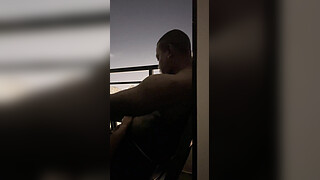 Blowjob on the hotel balcony with my roommate -amateur couple- nysdel