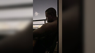 Blowjob on the hotel balcony with my roommate -amateur couple- nysdel