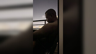 Blowjob on the hotel balcony with my roommate -amateur couple- nysdel