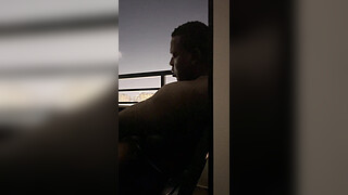 Blowjob on the hotel balcony with my roommate -amateur couple- nysdel