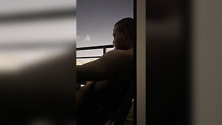 Blowjob on the hotel balcony with my roommate -amateur couple- nysdel