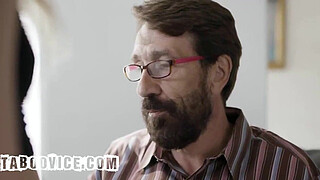 Blonde Babe Fuck With Her Stepdad To Make Him Feel Better