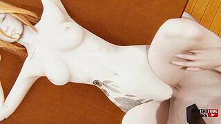 Chainsaw man Hentai - Passionate Encounter Denji x Power sex in a table - asian Japanese Anime Manga Game Porn