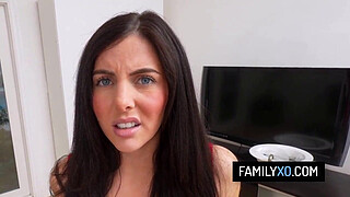 Hot brunette babe shows her perfect booty ass to stepdad - Theodora Day