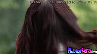 Big tits British MILF Ruby Mae reveals her nipple piercings for Playboy