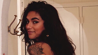 Bubble butt inked MILF model passion posing for Playboy in sexy lingerie