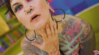 Goth Queen Teases Tiny Tits & Nipples Then Takes Rough Doggy, Dripping Facial Cumshot