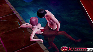 Hot Korean Yuuki in Pool Hentai - Experience Underwater Sex in Missionary Pose, Intense Jumping on Big Dick with Close Up Pussy Views, and Anal Piledriver Ending with Creampie