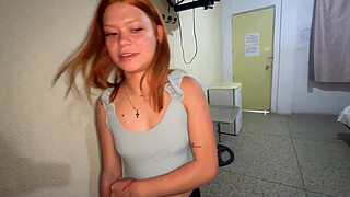 18-year-old white girl has sex with the hotel servant. pov- hd porn- homemade- creampie.