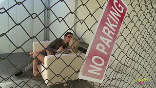 An Outdoor parking lot is a perfect place for the blonde milf with big boobs to get dicked