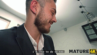 MATURE4K. Horny neighbour mistress seduced a young couple...