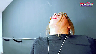 Yoga Debut! Flexible Brunette Raelyn Sloppy Deepthroat Hard Pounding!