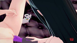 Kaiju n8 Hentai - Mina Ashiro using a dildo in Kikoru Shinomiya's pussy - Anime Manga Japanese Asian Game Porn