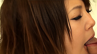 Miku Airi deep throats man rod and guzzles cum - mischievous JAV!