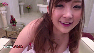 Tit fuck with busty Asian doll Mahoro Yoshino in Cosplay thrills POV