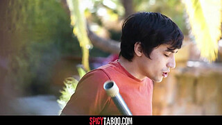 Lonely Stepmom Tease Her Stepson With Her Big Tits