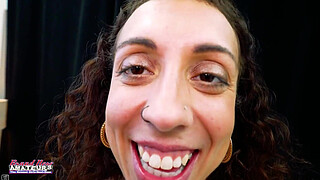 Skinny Brunette Mercedez Sloppy Deep BJ Then Passionate Rimjob Tease!