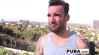 Sexy Vyxen Steel lets him cum on her huge tits